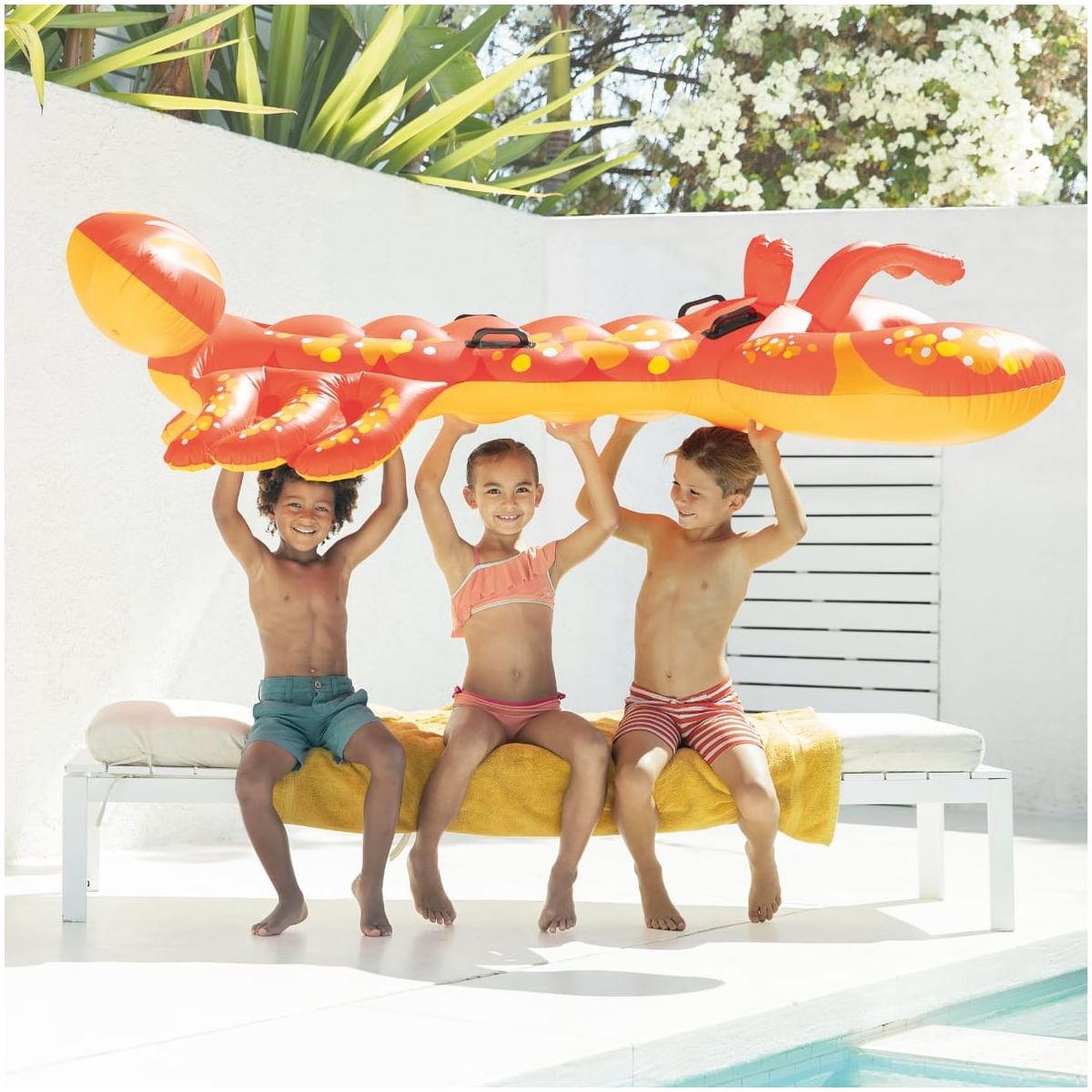 INTEX - Flotador Gigante Montable con Asas INTEX Langosta 213x137 cm