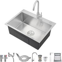 Combo Lavaplatos Simple 68x45x20cm Acero Inoxidable Con Grifo