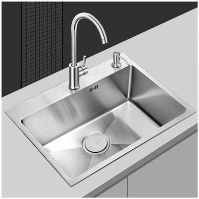 Imagen 2 del producto Combo Lavaplatos Simple 68x45x20cm Acero Inoxidable Con Grifo