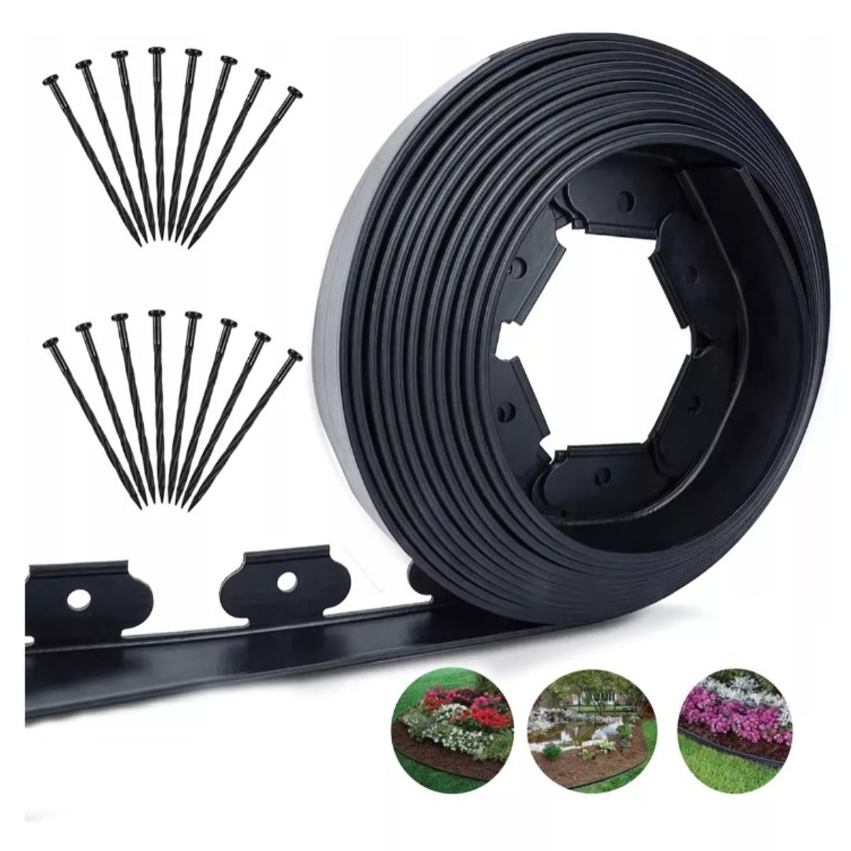 KUANGYE - Limitador De Jardín Separador De Césped Burlete 10m Largo