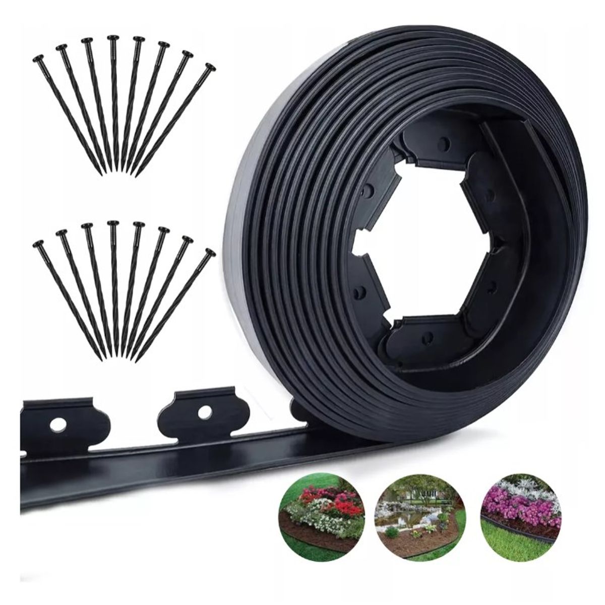 KUANGYE - Limitador De Jardín Separador De Césped Burlete 10m Largo