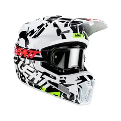 LEATT - Kit Casco Con Antiparra Moto 3.5 V23 Zebra M