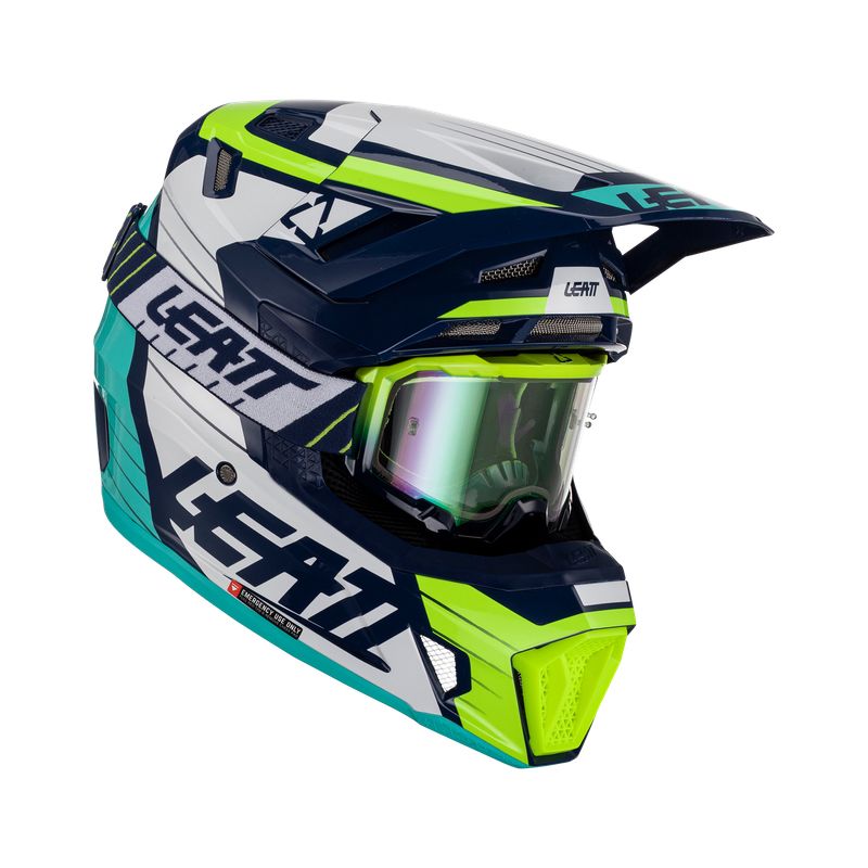LEATT - Kit Leatt Casco Con Antiparra Moto 7.5 V23 Azul M