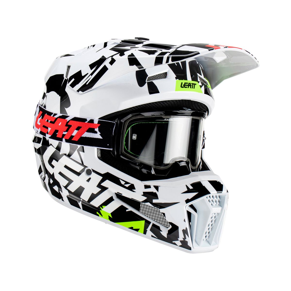 LEATT - Kit Leatt Casco Con Antiparra Moto 3.5 V23 Zebra L