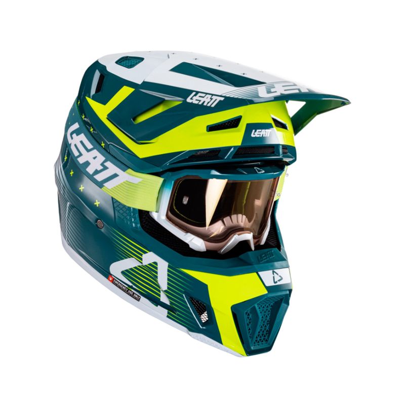LEATT - Kit Leatt Casco Con Antiparra Moto 7.5 V24 Acid Fuel L