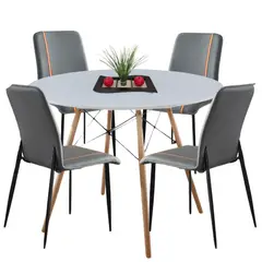 GENERICO - Juego de Comedor Elegant Gris 4 personas