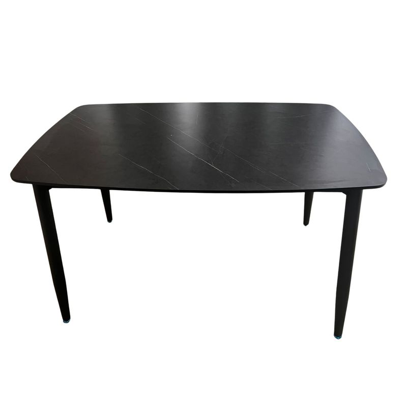 GENERICO - Mesa de comedor estilo mármol Negra 120×70 cm