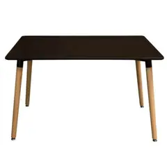 GENERICO - Mesa de comedor 120x80 cm Negra