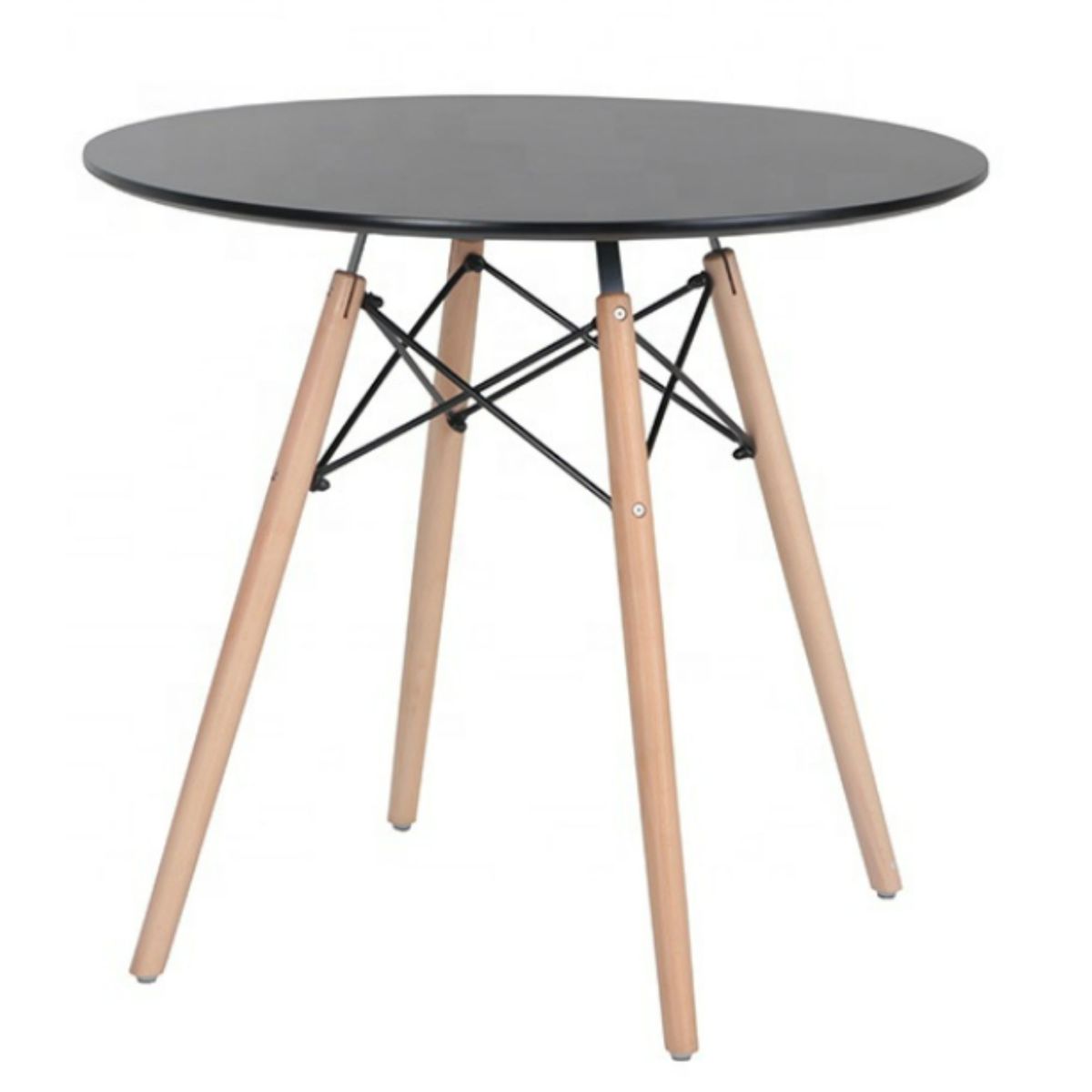 GENERICO - Mesa de comedor eames redonda 80x80 cm Negra