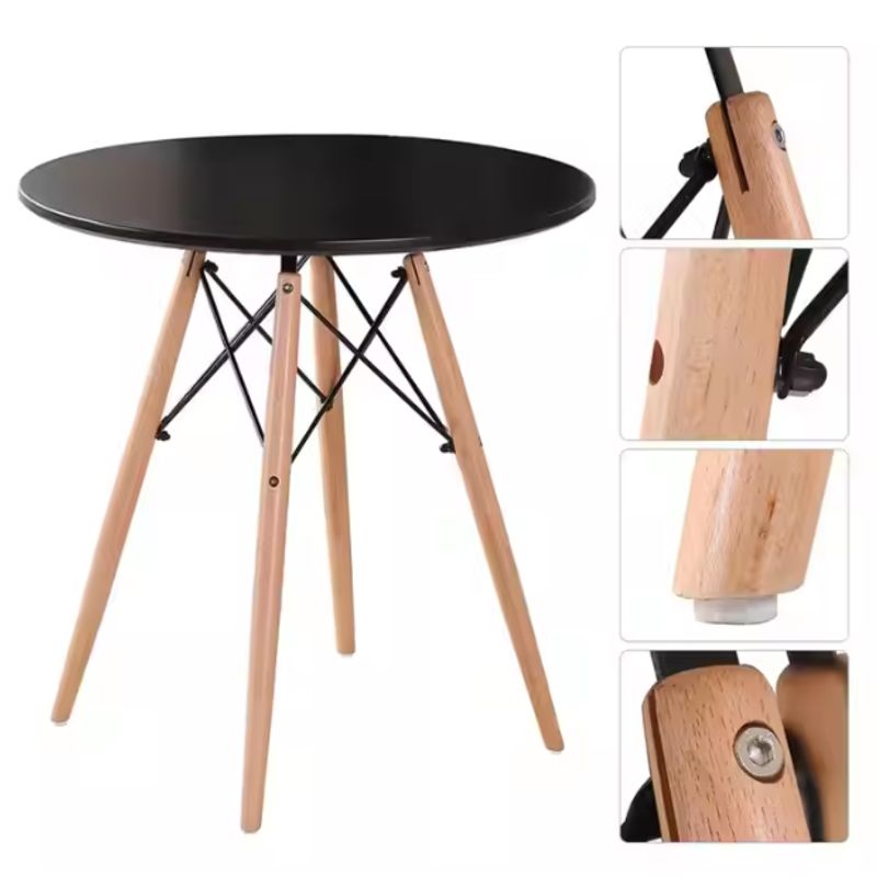 GENERICO - Mesa de comedor 80x80 cm Negra