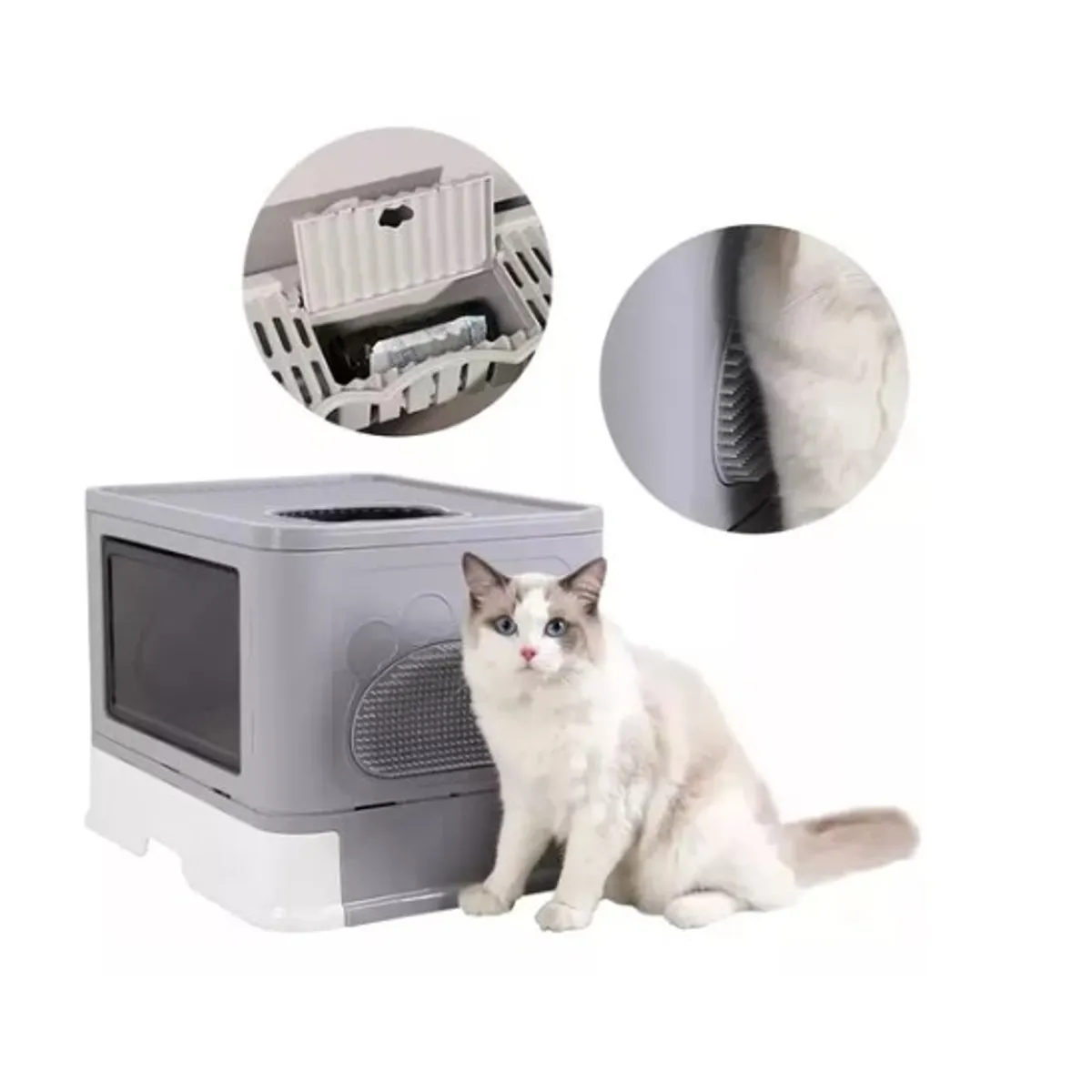 OFERTABKN - Arenero Cerrado Gatos Cupula Baño Sanitario Xl Base Movil