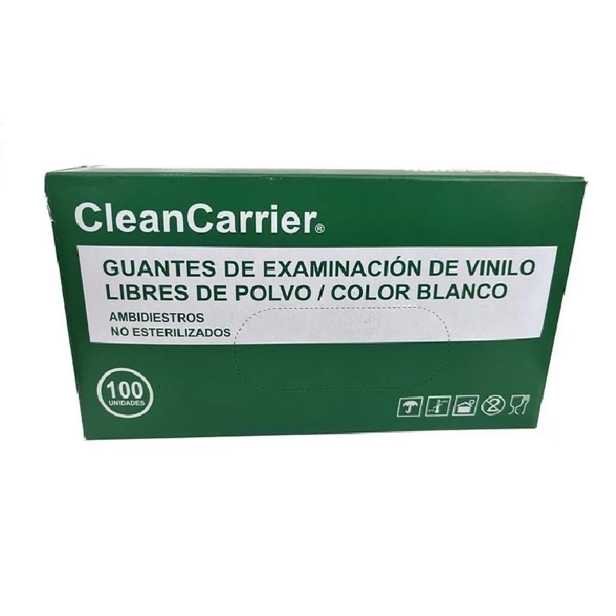 CLEANCARRIER - Guantes Vinilo Transparente Talla M Cleancarrier Caja X100
