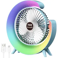 GENERICO - Ventilador Pequeño Portátil Carga Usb Con Luz Led