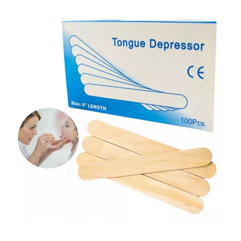 GENERICO - Baja Lengua Madera 100 Unidades Paletas Depilación Medica