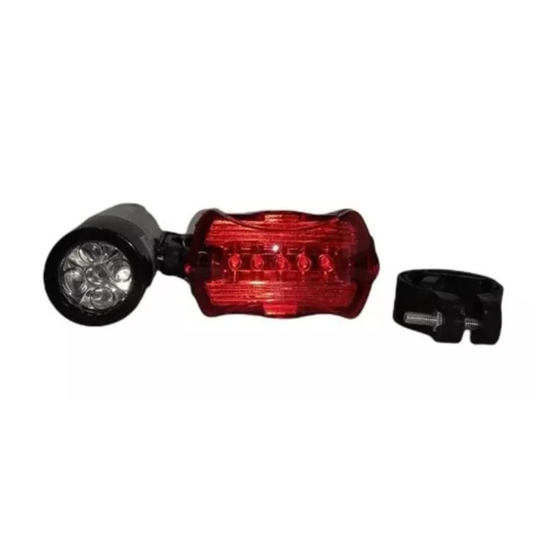 GENERICO - Jgo 2 Luces Led Bicicicleta / Rojo Y Blanco Con Pila