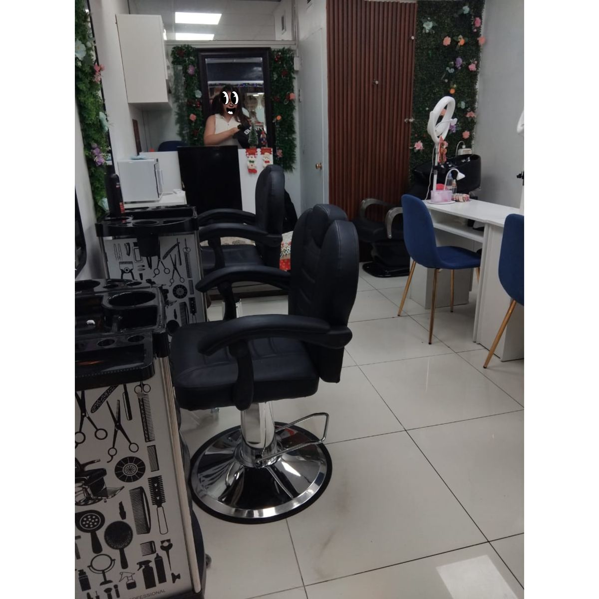 GENERICO - Sillón De Peluquería Reclinable Giratorio Ecocuero Venus