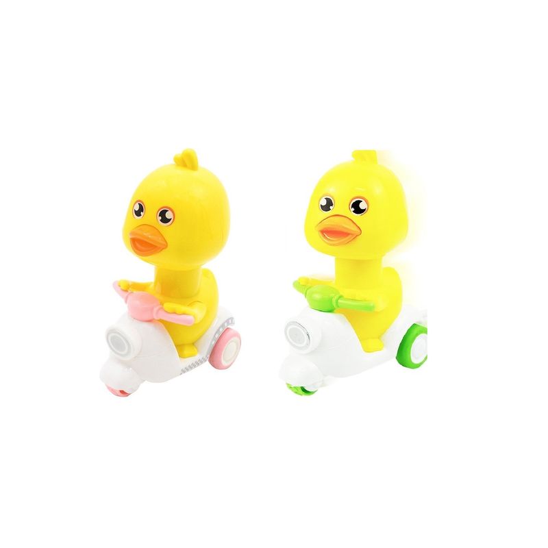GENERICO - 2u Patito Amarillo En Moto Inercia Gira Juguete Para Niños