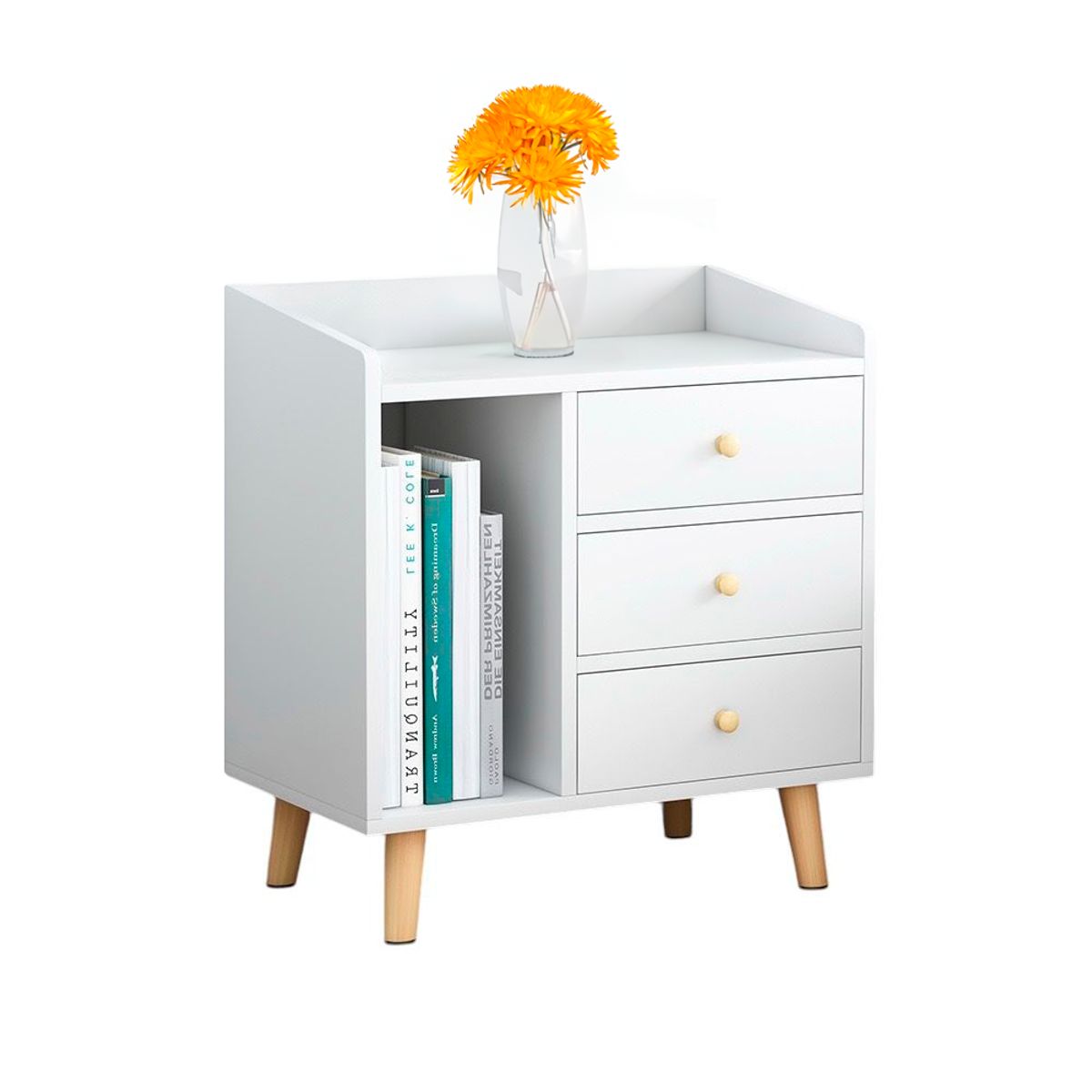 CASA BELLA - VELADOR MESITA 3 NIVELES 3 CAJONES LIBRERO ORGANIZADOR ZT3