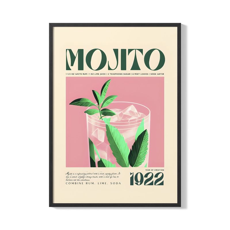 CREANGO - CUADRO POSTER MOJITO COCTEL 33X43