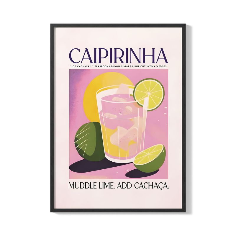 CREANGO - CUADRO POSTER CAIPIRINA COCTEL 33X43