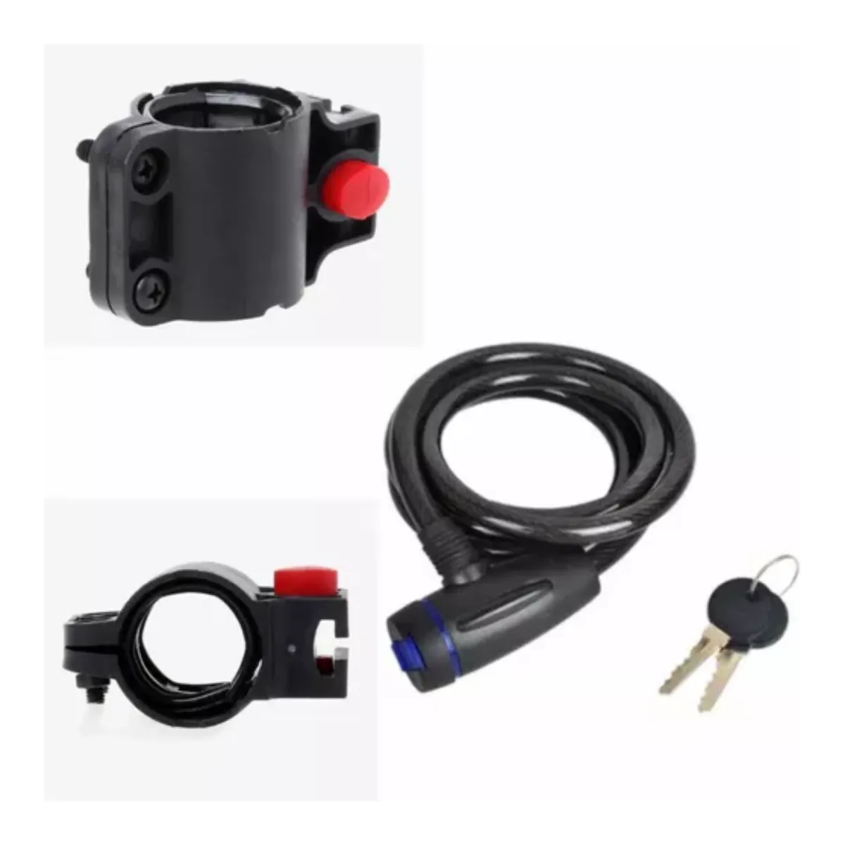 GENERICO - Candado Para Bicicleta Con 2 Llaves +soporte De Bloqueo