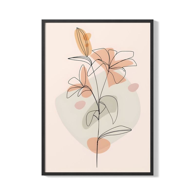 CREANGO - CUADRO POSTER SILUETA DE FLORES 33X43