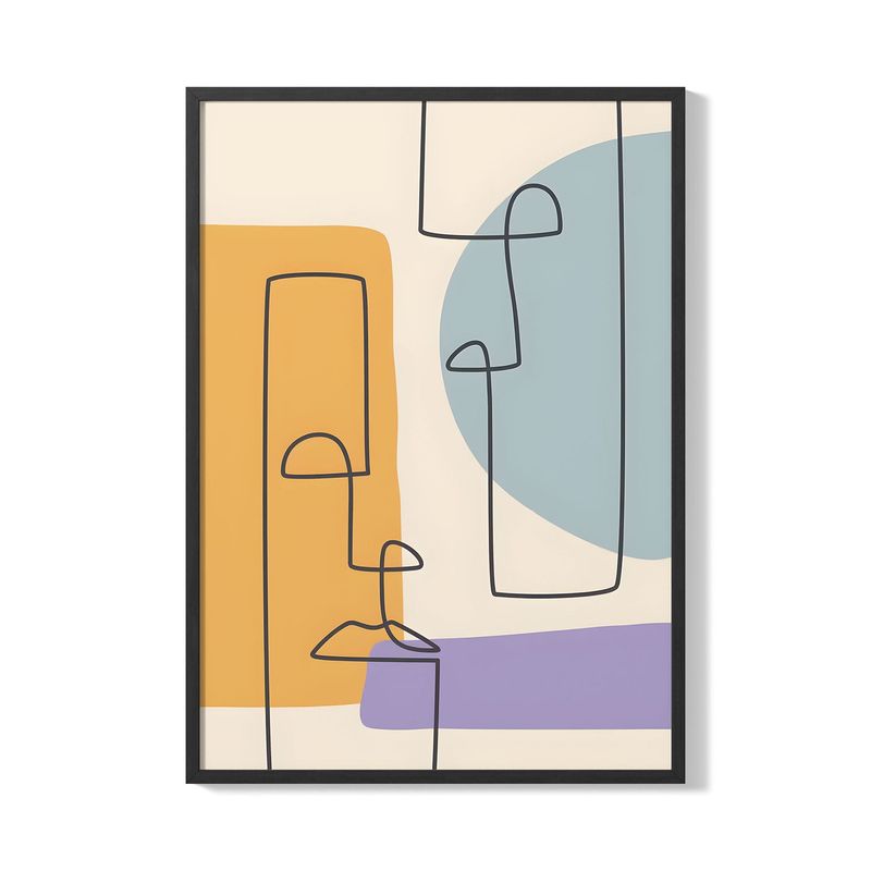 CREANGO - CUADRO POSTER SILUESTA ROSTROS ABSTRACTOS 33X43 DISEÑO 1