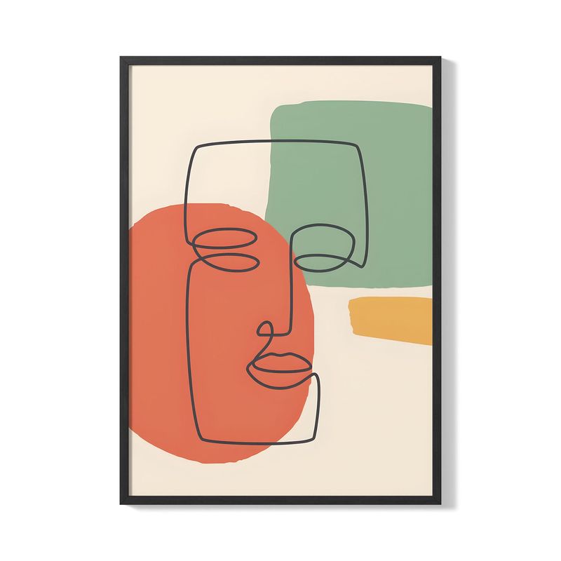 CREANGO - CUADRO POSTER SILUESTA ROSTROS ABSTRACTOS 33X43 DISEÑO 2
