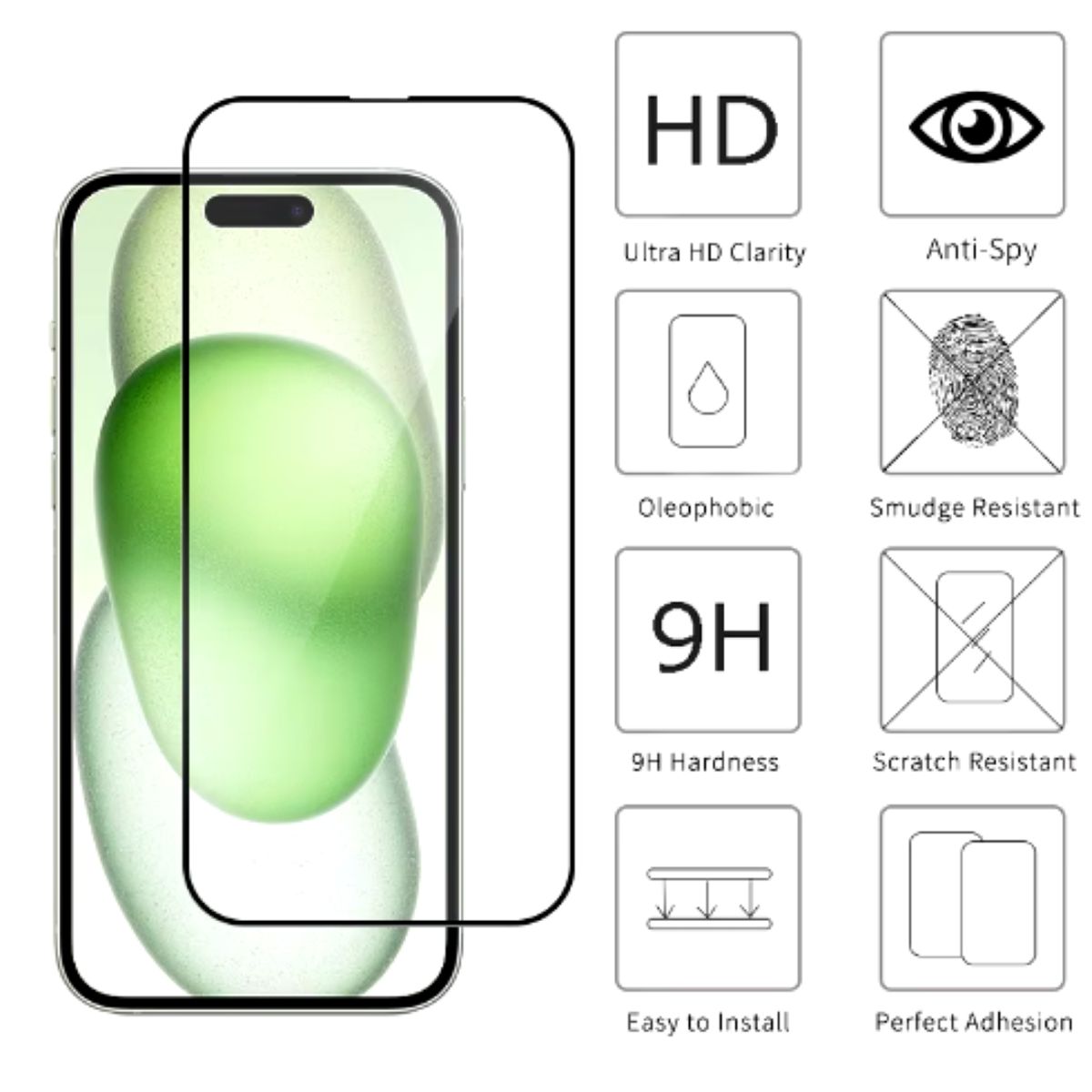 GENERICO - Mica Lámina Vidrio Templado Completa Para iPhone 16 Plus
