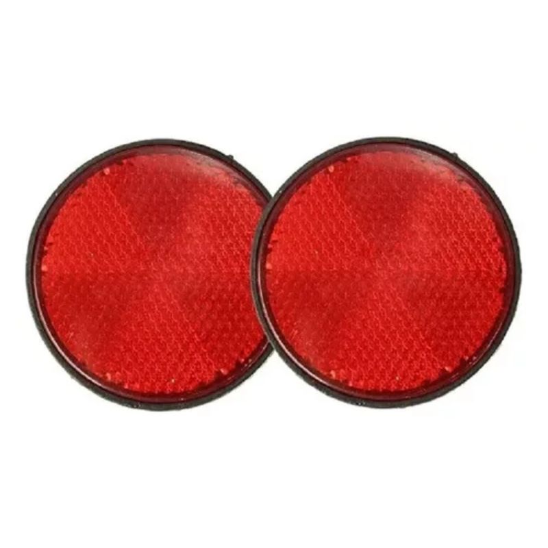GENERICO - Reflectantes Para Moto Redondos Reglamentarios Rojo