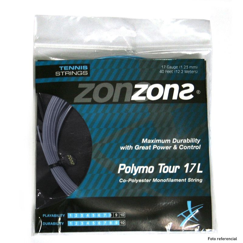 ZONS - Set Cuerda Tenis Zons Polymo Tour 1.23 / 17 Plata