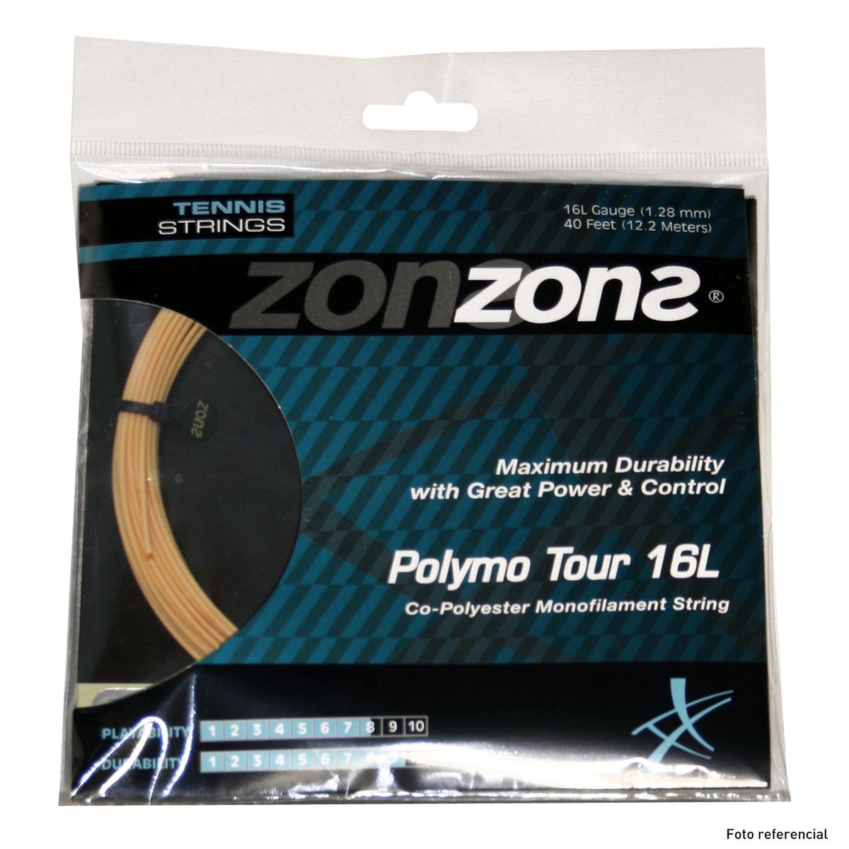 ZONS - Set Cuerda Tenis Zons Polymo Tour 1.28 / 16L Oro