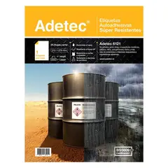 ADETEC - 25 Etiquetas Super Resistente UV Inkjet/láser 213x279 mm