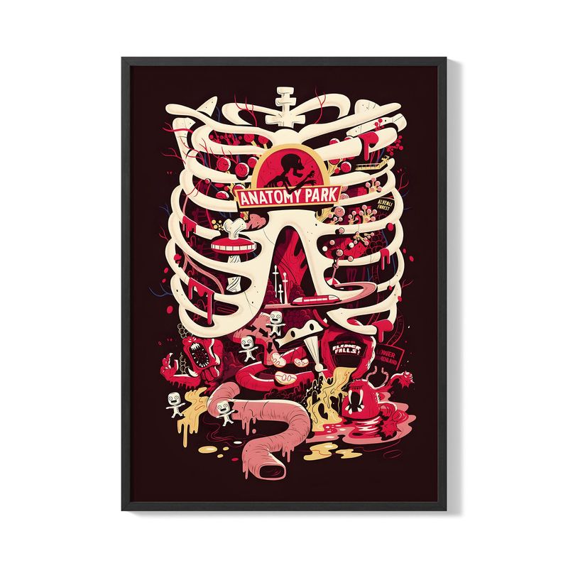 CREANGO - CUADRO POSTER JURASSIC PARK ANATOMIA 33X43