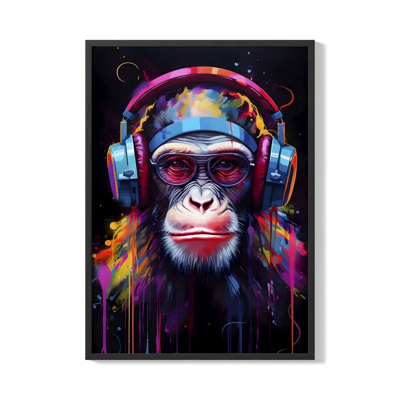 CREANGO - CUADRO POSTER MONO CON AUDIFONOS 33X43