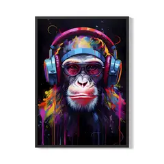CREANGO - CUADRO POSTER MONO CON AUDIFONOS 33X43