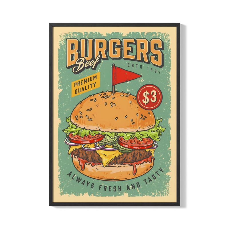 CREANGO - CUADRO POSTER BURGERS HAMBURGUESA 33X43