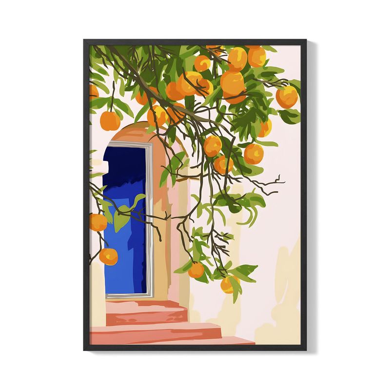 CREANGO - CUADRO POSTER PAISAJE ARBOL DE NARANJAS 33X43