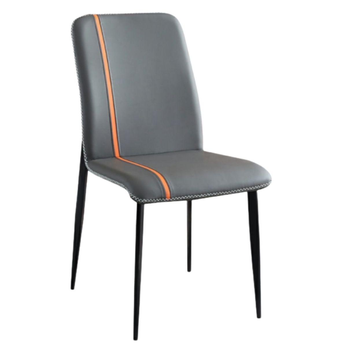 GENERICO - Silla de comedor Capitone Gris PACK X6 ecocuero acolchado pata fierro