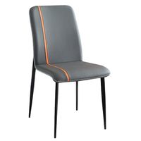 Silla de comedor Capitone Gris PACK X6 ecocuero acolchado pata fierro