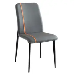 GENERICO - Silla de comedor Capitone Gris PACK X6 ecocuero acolchado pata fierro