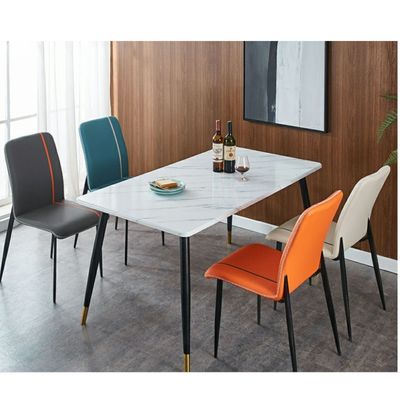 Imagen 2 del producto Silla de comedor Capitone Gris PACK X6 ecocuero acolchado pata fierro