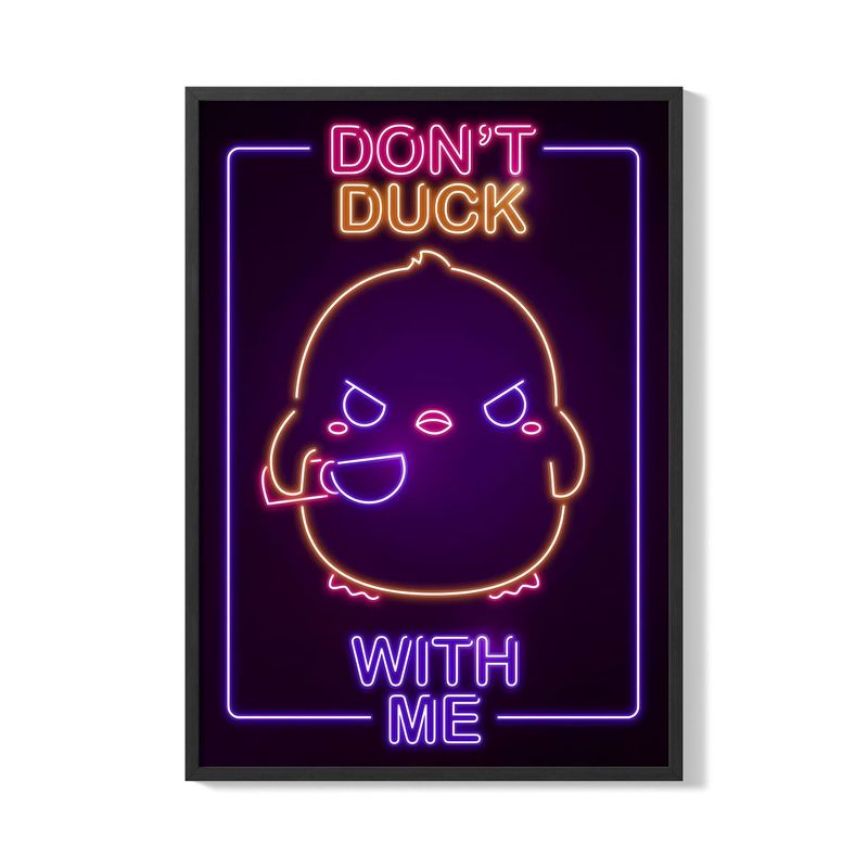 CREANGO - CUADRO POSTER PATO KAWAII NEON 33X43