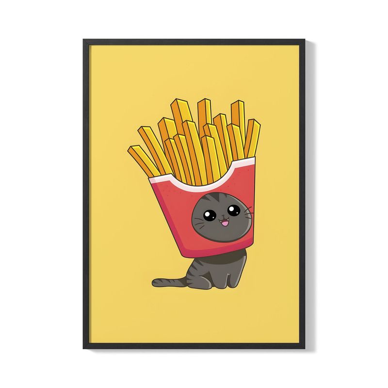 CREANGO - CUADRO POSTER GATITO PAPAS FRITAS 33X43