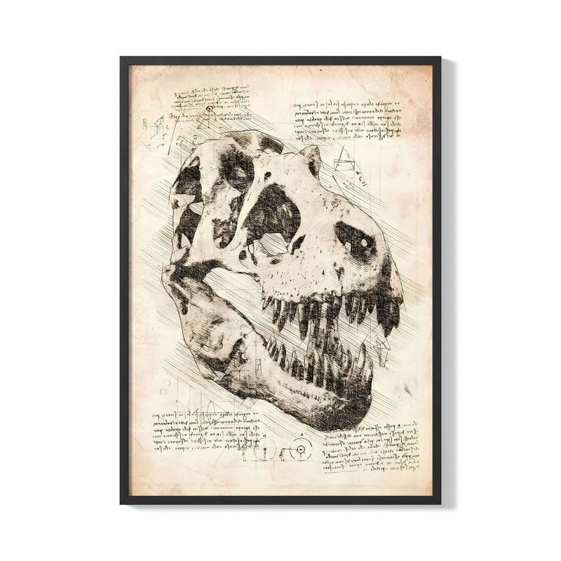 CREANGO - CUADRO POSTER CRANEO DE DINOSAURIO 33X43