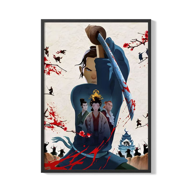 CREANGO - CUADRO POSTER SAMURAI DE OJOS AZULES 33X43