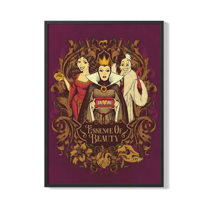 CREANGO - CUADRO POSTER VILLANAS CRUELLA GOTHEL GRIMHILDER 33X43