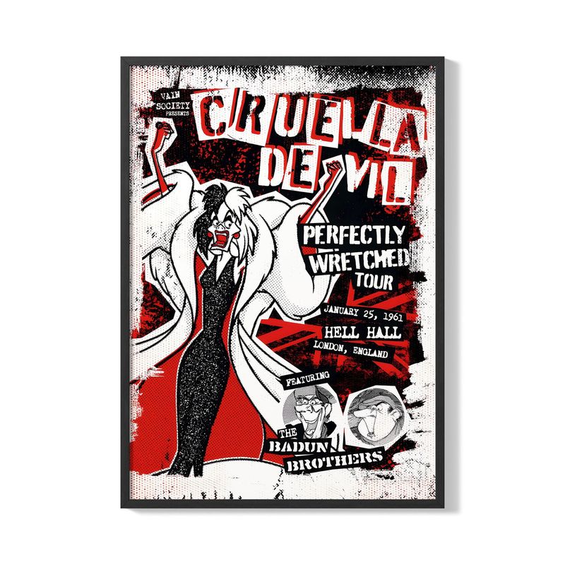 CREANGO - CUADRO POSTER CRUELLA DE VIL 33X43 DISEÑO 3
