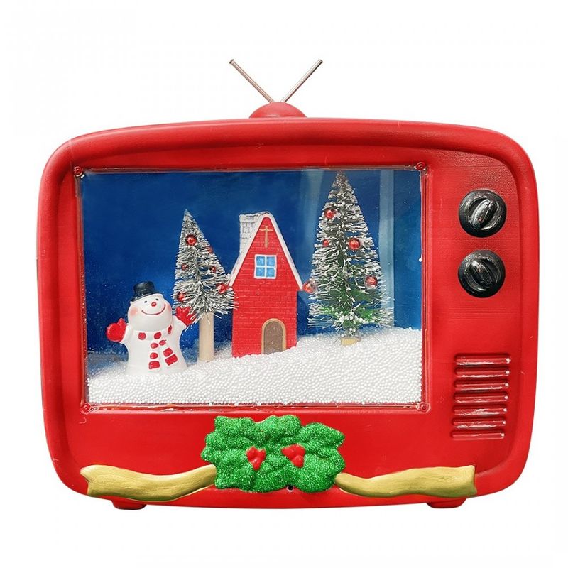 DECO DESIGN - tv navideña con paisaje animado luz y musica decorativa