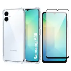 GENERICO - Carcasa Antishock Transparente para Samsung A06 +Lamina Completa